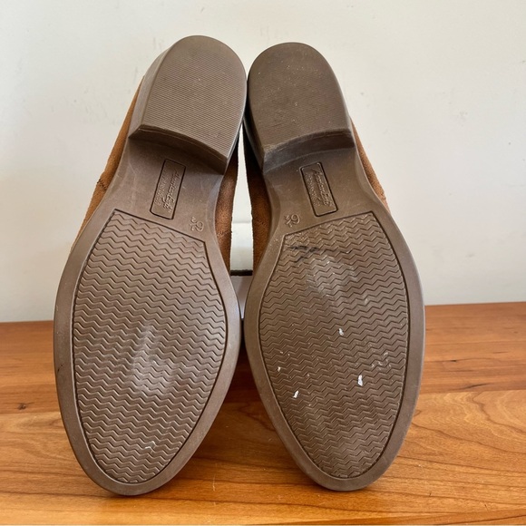 American Eagle Ankle Bootie Block Heel Chelsea Boot Faux Suede Brown Size 6.5 - Picture 6 of 9